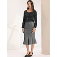thumbnail image 3 of DARING DIVA Women's Elegant Knee Length Fishtail Pencil Skirt S Grey, 3 of 6