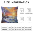 thumbnail image 5 of Orinice Lighthouse Sunset Rocky Shore Graphic Decorative Cushion Throw Pillow Cover for Home Couch Living Room Bed Sofa Square Printed on Both Sides 1PC 18x18in, 5 of 5