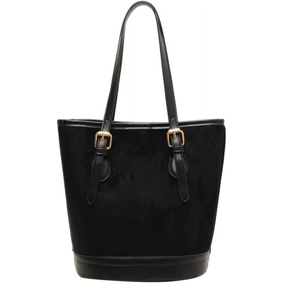 HLSOHJP Trendy Suede Crescent Shoulder Bag Women Bucket Satchels Crossbody Purse Retro Top-handle Travel Tote Handbag