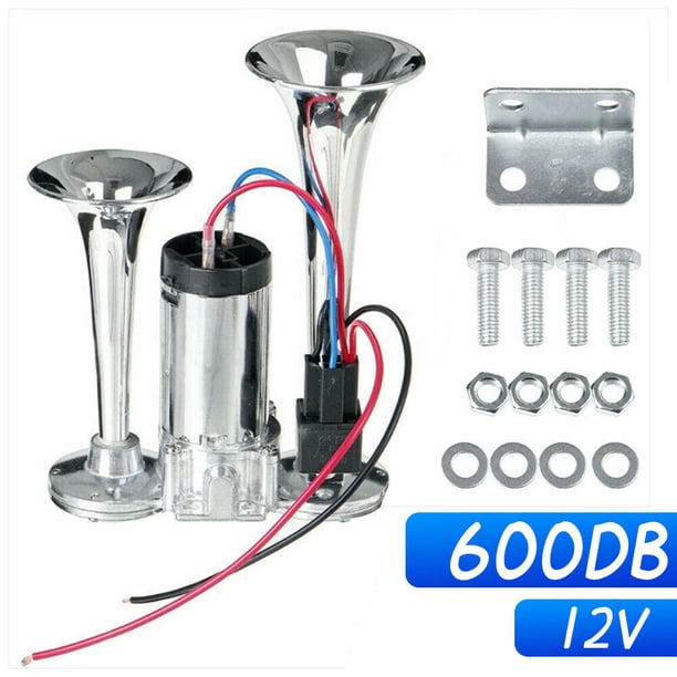 600DB 12V Dual Trumpets Super Loud Car Electric Horn Truck Boat Train Speaker 09/22 B main image 1
