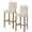 Beige, variant on Colorful Striped Bar Stool Covers Set of 2, Modern Farmhouse Vertical Stripes Burlap Stretch Bar Chair Covers with Backs, Removable Pub Counter Height Chair Cover for Kitchen Dining Room Cafe