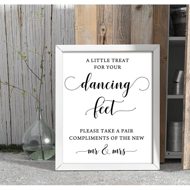 A Little Treat For Your Dancing Feet Wedding Sign Dance Floor Decor Party Print Signage