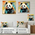 thumbnail image 4 of Designart "Colorful Pop Art Panda II" Animals Framed Wall Art Decor - Modern Blue Panda Hallway Framed Wall Art Decor, 4 of 6