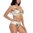 thumbnail image 2 of Rocae Brown Cat Cartoon for Bikini Set for Women Two Piece Sexy High Swimsuits Split Crossover Bikini XX-Large, 2 of 9