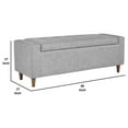 thumbnail image 5 of Accent Bench with Wooden Tapered Legs, Light Gray- Saltoro Sherpi, 5 of 5