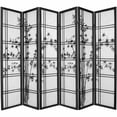 thumbnail image 4 of Oriental Furniture 6 Ft Tall Double Cross Bamboo Tree Shoji Screen, 6 panel, honey color, 4 of 7