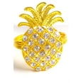 thumbnail image 2 of Fennco Styles Stylish Pineapple Metal Napkin Rings - Set of 4, 2 of 4
