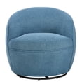 thumbnail image 2 of Blue Teddy Sherpa Barrel Chair | 360 - Degree Swivel for Easy Movement in Home | Textured Fabric | Metal Base to Ensure Stability, 2 of 4