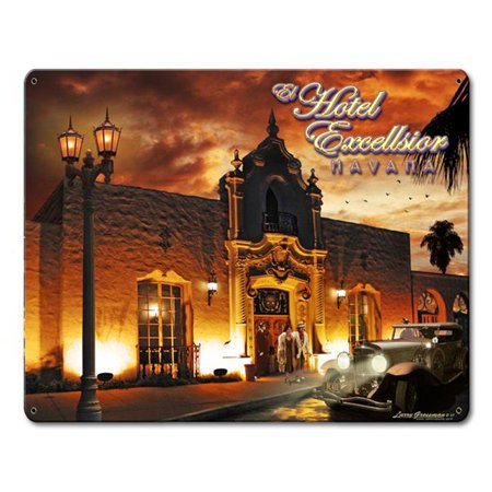 

Past Time Signs LGB030 Larry Grossman Hotel Excellsior Havana Satin Metal Sign - 12 x 15 in.