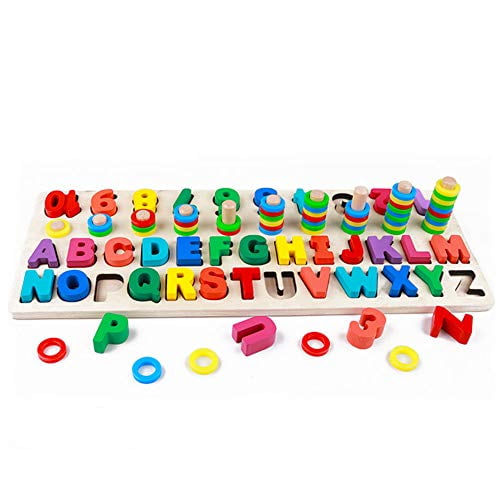 2X Wooden Uppercase Letters Block Puzzle Board Early Education   ！ T K * 