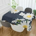 thumbnail image 5 of SKYSONIC Daisy Flower Tablecloth Waterproof Washable Polyester Square Table Cover Durable Tablecloth for Kitchen Dining Table Party Decor (54 X 54 Inch), 5 of 7