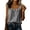 Grey, variant on CAIVO Women Casual Round Neck T Shirt With Lace Trim Short Sleeve Blouse Soft Everyday Basic Tops Fly Sleeve O-Neck Solid Color Vacation T-Shirts