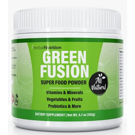 Green Fusion Superfood Powder | Organic Green Vegetables & Fruit Probiotics & More | One Scoop For Total