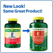 Spring Valley Vitamin E Dietary Supplement Softgels for Heart Health, 180 mg, 500 Count