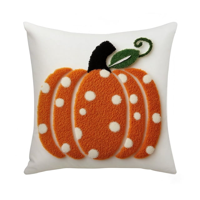Fall Pillow Covers Thanksgiving Decorative Pillow Covers, 17.7X17.7 Inches, Soft Fabric, Hidden Zipper, Fall Pumpkin Design Fall Home Decor
