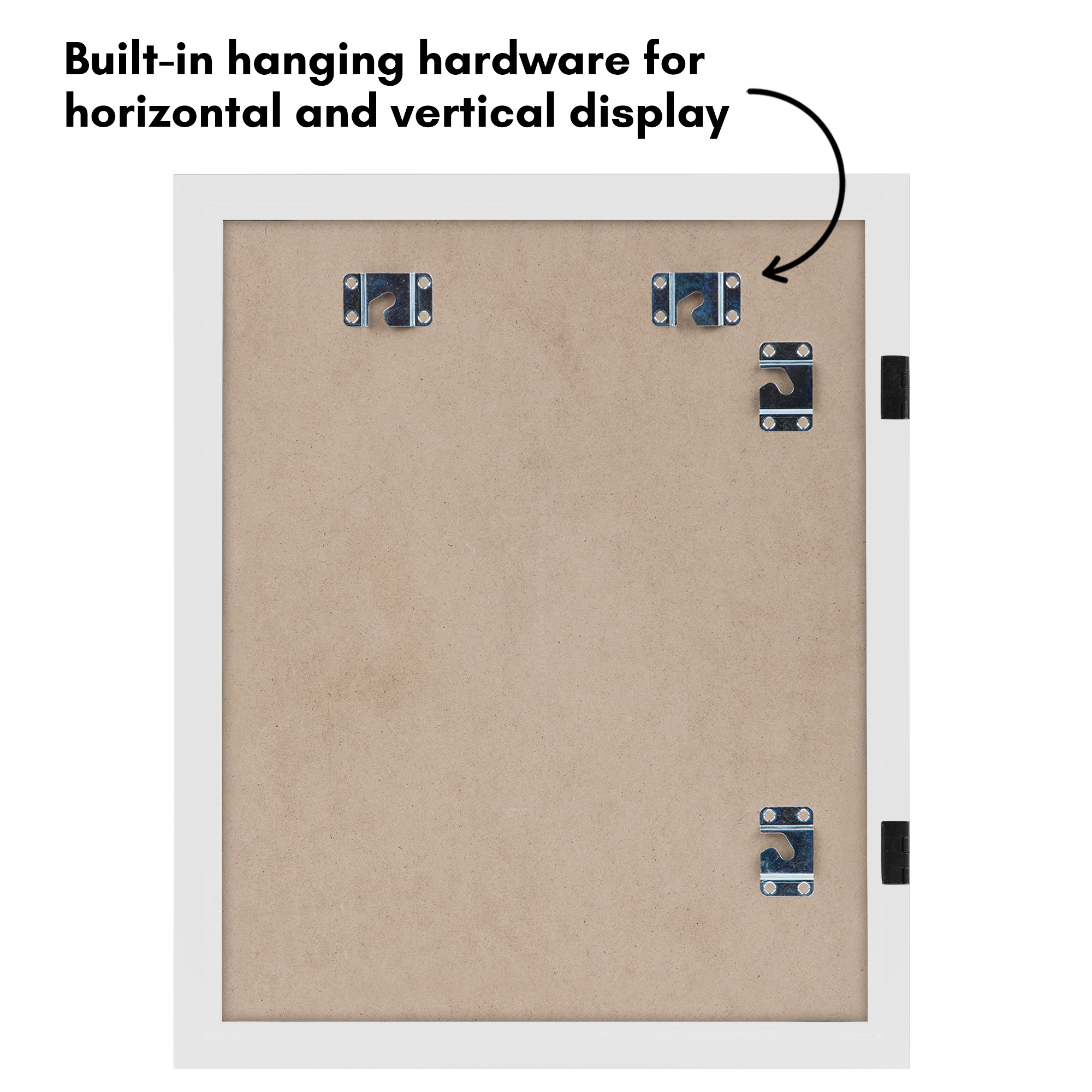 Americanflat 8.5x11 Kids Art Frame 2 Pack Holds 100 Art Pieces Magnetic Letter Size Display Mini - White