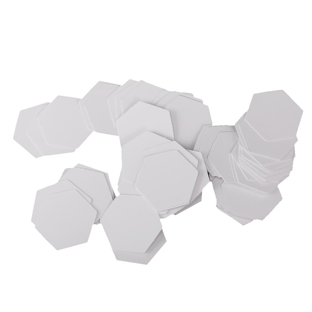 perfk 100 Pieces Hexagon Shape Paper Quilting Templates Paper Patchwork Templates Multi-sizes 8mm