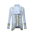 thumbnail image 4 of Yaoyar Men's Court Formal Performance Costume Stage Performance Single Breasted Noble court gentleman Pants Suit Set White XL, 4 of 9