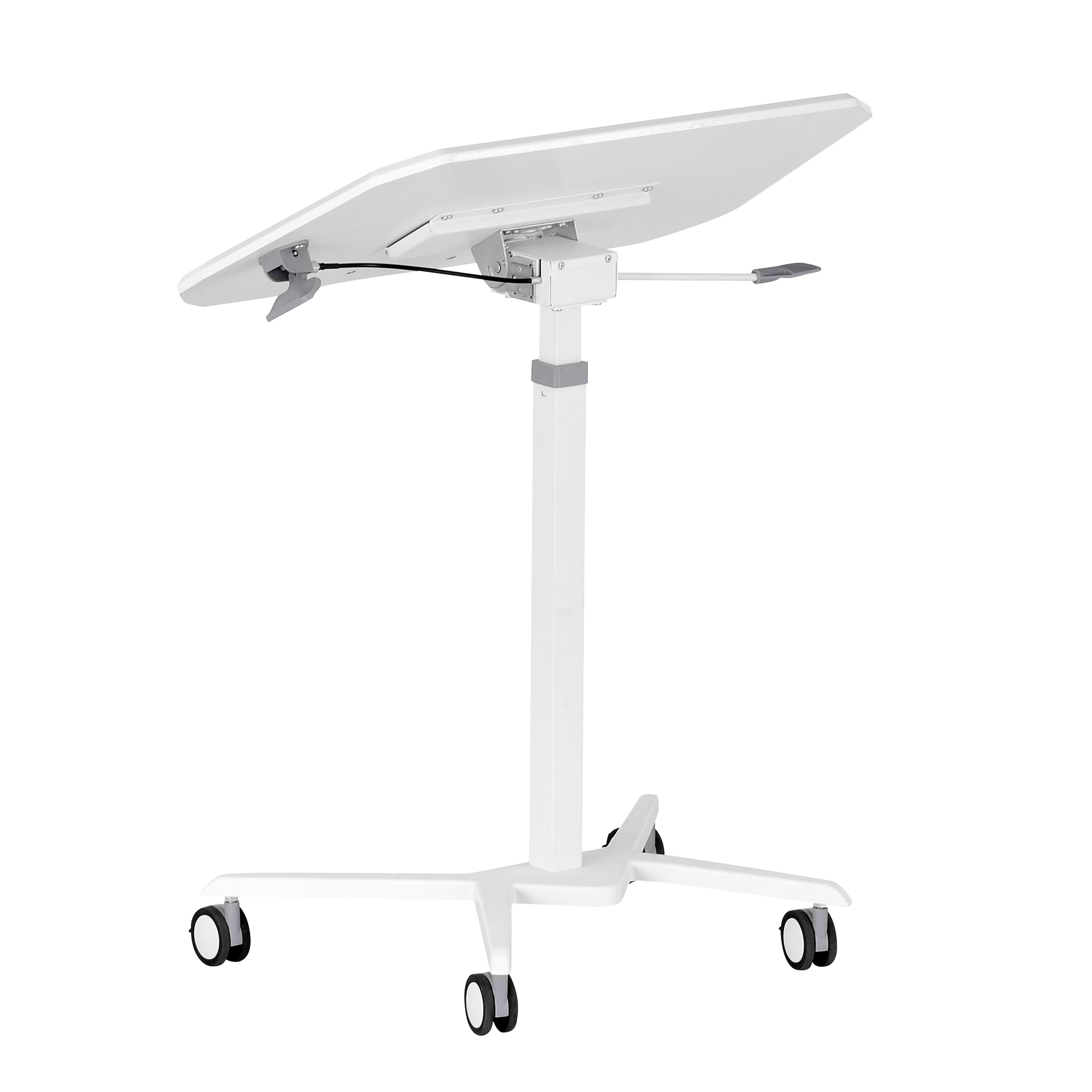 Techni Mobili White Sit to Stand Mobile Laptop Computer Stand with Height Adjustable RTA-B008-WHT