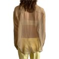 thumbnail image 4 of Txlixc Blusa femenina, solapa, botón de manga larga, blusa transparente para mujeres Txlixc moda, 4 of 9
