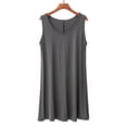 thumbnail image 4 of hotojiny Summer Dresses for Women Beach Sleeveless Solid Color Flowy Tshirt Tank Sundresses Soft Cozy Crew Neck Plus Size Dresses, 4 of 6