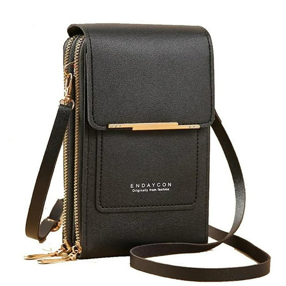 Bags for Women,Crossbody Phone Purse,Cell Phone Bag,PU Leather Crossbody Cellphone Purse for Women,Touch Screen Cell Phone Pouch Holder Shoulder Bag RFID Blocking(Black 7.5*4.7*1.6in)