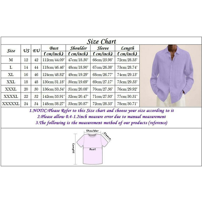 HSMQHJWE Mens Work Clothes Plain T Shirts For Men Bulk Male Summer Cotton  Linen Solid Casual Plus Size Loose Shirt Mens Turn Down Collar Long Sleeve