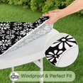 thumbnail image 5 of Floral Daisy Pattern Round Tablecloth with Elastic Edge, Easy Care Table Cover for Kitchen or Dining, Fits 44-52" Tables, 5 of 7