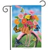 Spring Bike Garden Flag Floral Butterfly 12.5" x 18" Briarwood Lane