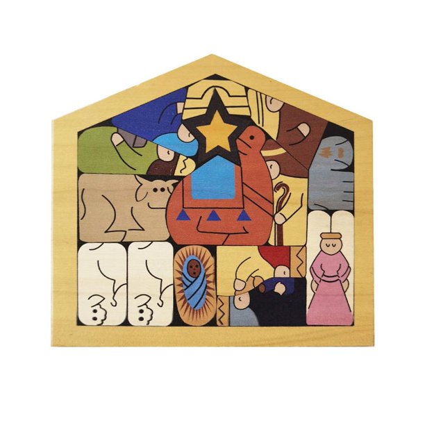 Estatua De Jesús De Madera, Juego De Rompecabezas De Natividad Para Adultos, Niños, Adornos Para El Hogar, Decoración Minnieouse HA042888-03