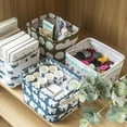 thumbnail image 3 of Matoen Decorative Collapsible Rectangular Fabric Storage Bin Organizer Basket with Handles for Clothes Storage, Green, 3 of 5