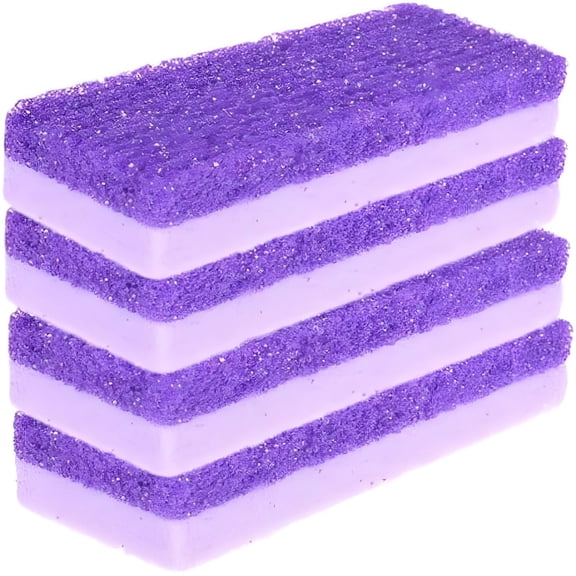 RAGUPEL 5 Pack Purple Pumice Stone Sponge 2-in-1 Feet Callus Remover Pedicure Stone Foot Scrubber Home Pedicure Exfoliation for Feet Hands Dead Skin Exfoliation