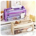 thumbnail image 5 of SLYNSHome Large Mesh Pencil Case with 2 Compartment,Clear Pen Bag Pencil Pouch Transparent Makeup Bag for Business Travel Office Supplies - White, 5 of 8