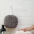thumbnail image 5 of EXHUMKY 1Pc Hanging Grey Hand Towel Made of Superfine Fabric for Fast Water Absorption, 5 of 6