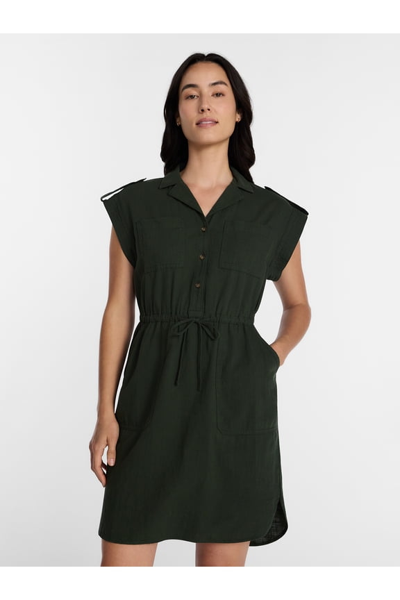 Women's Utility Shirt Dress, Sizes XS-XXXL