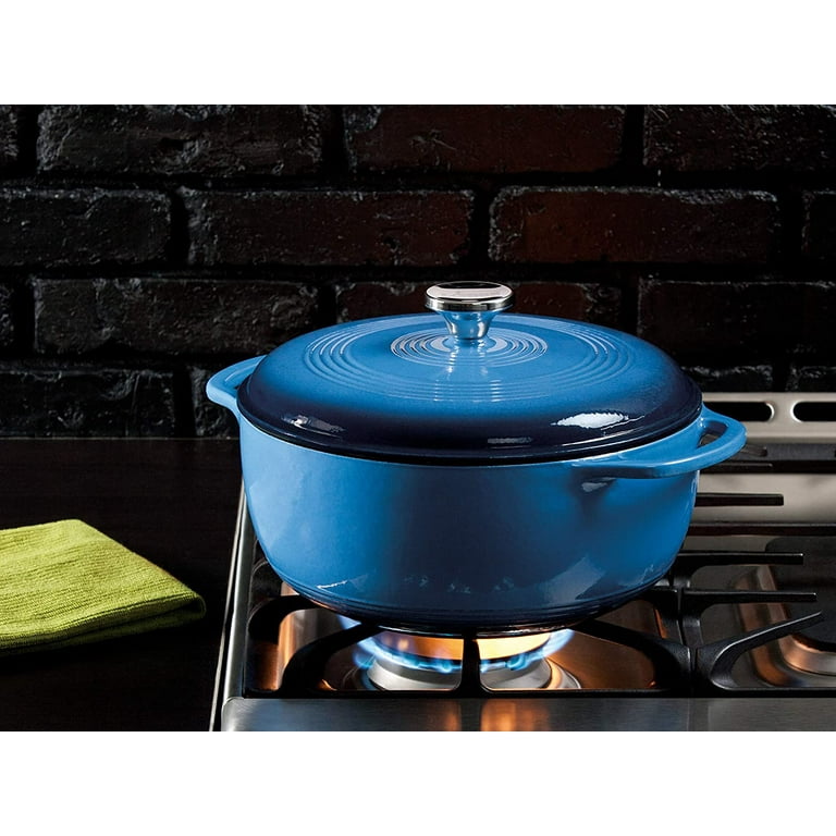 Best Choice Products 7.5 Quart Enamel Cast-Iron Dutch Oven, Heavy-Duty Cookware w/ Dual Handles, Lid - Blue