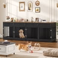 thumbnail image 4 of Homfa Dog Crate Furniture with 2 Drawers, 47.2 in Wooden Indoor Dog Cage Table with Divider, Black, 4 of 7
