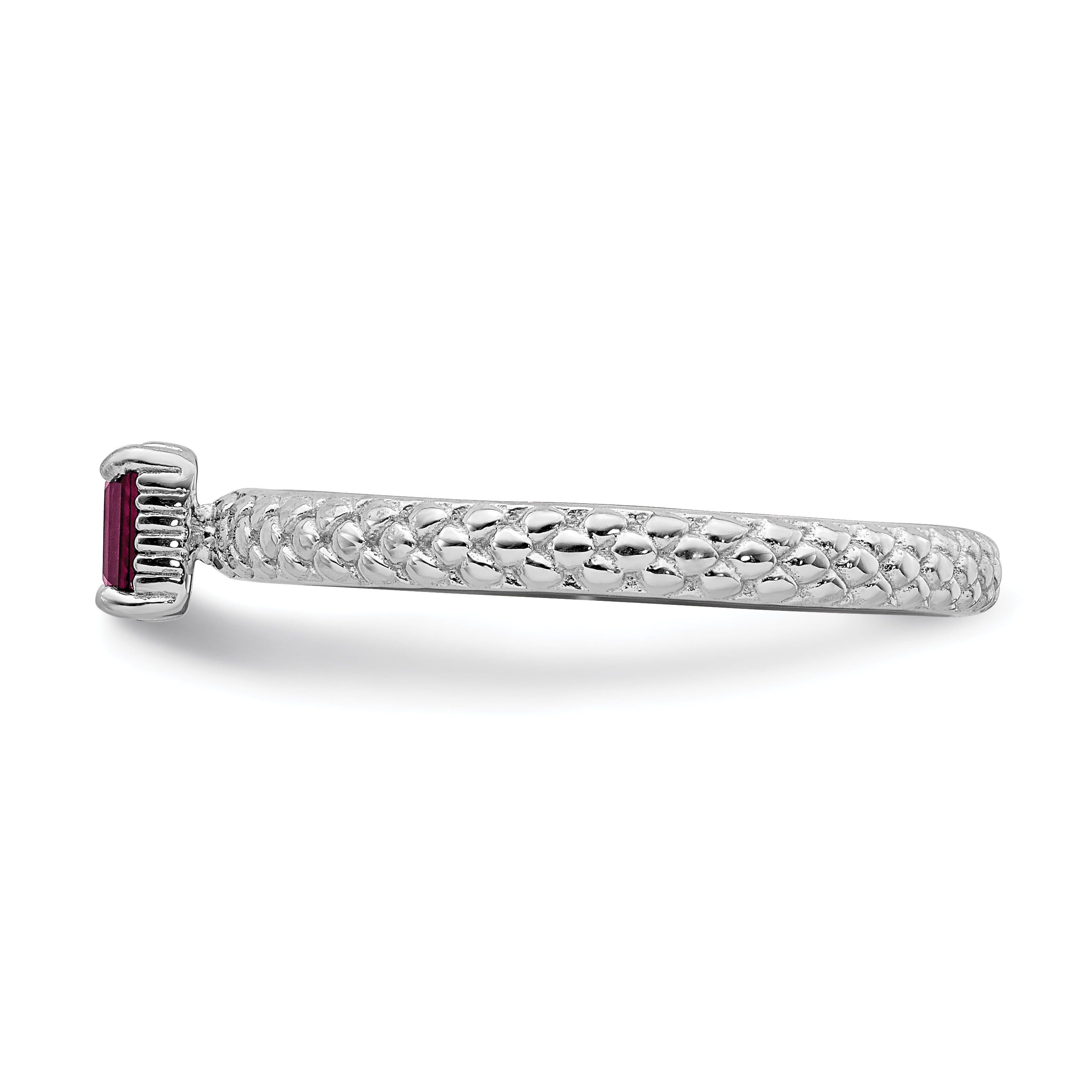 Created Ruby Sterling Silver Single-Stone Ring