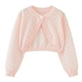 thumbnail image 2 of WRKEKC Girls Hollow Out Knitted Cardigan Long Sleeve Button-up Coat for 18Months-6Years Infants Fall Spring Casual Wear Outerwear, 2 of 9