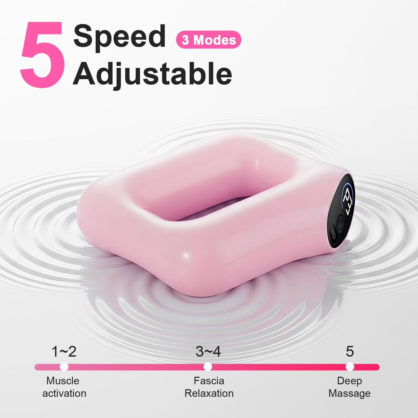 Deep Tissue Percussion Massage Gun, Fascia Ring Massager with 3 Modes & 5 Levels, Fascia Ring Massager with Belt for Muscle Relief & Full-Body Relaxation