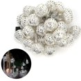 thumbnail image 3 of Cadena de luces LED para interiores alimentadas eléctricamente con bolas de plata marroquíes, toma de luz de cadena de 10 m, luces de cadena para dormitorios, bodas, 3 of 4
