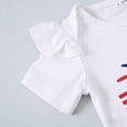 thumbnail image 6 of Wxirdiow Baby Girl American Flag Outfit Baby Girl Outfit 4th of July Crew Neck Ruffle Short Sleeve Print Romper Layered Skort and Headband Blue Size,6-12 Months, 6 of 6