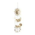 thumbnail image 6 of DecMode 32" Gold Metal Handmade Sun and Flowers Floral Windchime with Glass Beads and Cone Bells, 6 of 8