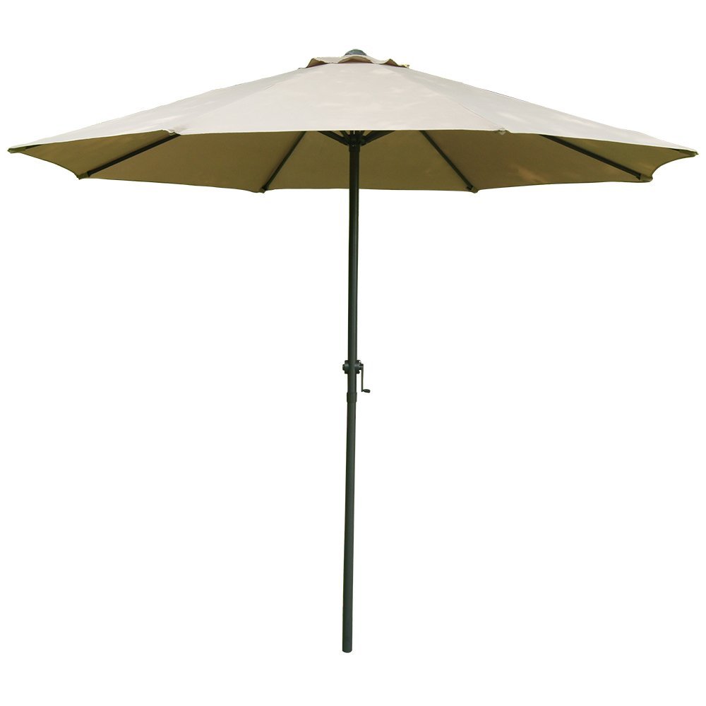 9 Foot Patio Market Umbrella Polyester Crank Aluminum Home Beach Canopy Tan  Walmart.com
