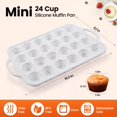 thumbnail image 7 of Mini Muffin Pan, Metal Reinforced Frame Mini Cupcake Pans 24-Cups Durable Silicone Baking Pan with Handle for Muffins,Cupcakes, Egg Bites, BPA Free and Dishwasher Safe - White with Rainbow Spots, 7 of 7