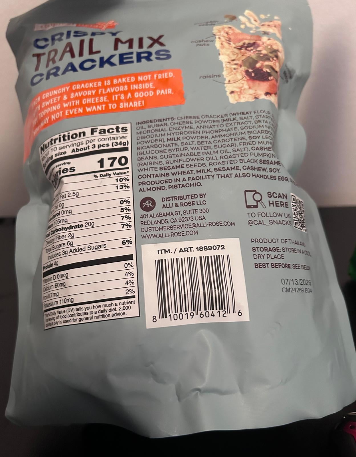 Tropical Fields Crispy Trail Mix Crackers