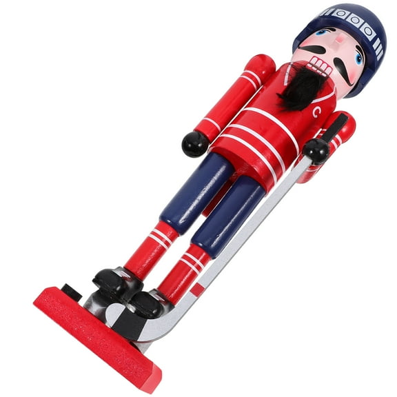 KHBUAB 1Pcs Nutcrackers for Home Use Red Wood Nutcracker Statue 14.2x3.5x3.1in