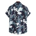 thumbnail image 4 of Hauts Homme de Mode à Col en V à Manches Courtes T-Shirt Été Imprimé Chemisier à Boutons, 4 of 4