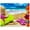 Beach Scene, variant on Florida Map Beach Blanket 54 x 68 inch Beach Towel 100% Cotton Family Size - Souvenir Tourist Map