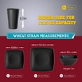 thumbnail image 2 of Teivio 16-piece Plastic Wheat Straw Square Dinnerware Set for 4, Unbreakable Dinner Plates, Salad Plates, Snack Bowls, Tumblers 13.5 oz, Dishwasher Safe, Black, 2 of 7